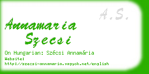 annamaria szecsi business card